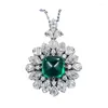 Kettingen S925 Silver Imitation Emerald 10 Sugar Tower ketting Hanger voor dameslicht luxe mode