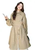 Trench Coats Women Lanmrem Two Piece Brillbreaker pour femmes Poches de ceinture à poitrine simple Design Fashion Style coréen 2024 Vêtements 2Z1089