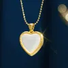 Halsband Szjinao 100% Real Gold 18K Natural Agate Necklace For Women Heart Pendant AU750 Pure Original Gold Jewelry With Certificate Sale