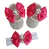 Dollling geboren 3 -delige cadeau -set luxe babyschoenen hoofdband fopspeen roze lolita kroon diamanten juwelen layette sparky ballet 220808