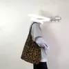 Shopping Bags Fashion Leopard Print Corduroy Tote Bag Women Large Shopper Ladies Vintage Cheetah Shoulder