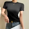 Netizen 280G Modal Shoulder Fishbone Round Neck Slim Fit Short sleeved T-shirt Womens Summer Fashion Design Top