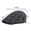 ベレー帽ベレー帽BRET BRITISH COTTON PLAID PEAKED CAP SBOY WOMEN MEN'S FORDWER HAT調整可能なギャツビードライビングキャブ