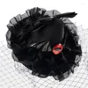 Berets Medieval Eye&Veil Fascinator Hat Hairpins Bride Hair Clip Small Gothic For Halloween