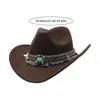 Berets cowboy hoeden feest klassieke roll -up strandhoed met veerband cowgirl cow boy kleding accessoires voor mannen vrouwen