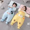 Set di cotone Busta coperta indossabile del sacco a pelo neonato di cotone per il sonno di sonno di sonno addensato abiti da pagliaccio caldo per lettiera per bambini