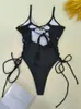 Damskie stroje kąpielowe vigocasey 2024 Underwire Push Up Women Sexy Papped One Piece Swimsuit Monokini Backless Cross Hollow Bathing Suit
