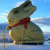 wholesale Beautiful Outdoor Decor Optional Size Large Inflatable Golden Rabbit Model Tied with Red Bow for Event and Other Activities for Sale