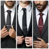 Links wed tie clipes para homens convidados de casamento presentes com designer de caixa tie clipper para homem camisa preta manninks jóias de moda cobre