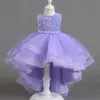 Barnklänning Princess Dress med Bow Solid Color Sequin Performance Cake Dress