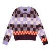 Herrtröjor Vinter stickade Cardigan Women Wool Sweater Vivi Designer Logo broderad ullrock kvinnors checkerboard o-hals stickad ja dhr1v