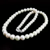 Necklaces 611mm Gifts for Women Graduated Round White Natural Freshwater Pearl Knot Girl Jewelry Chokers Short Necklace 18inch