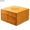 Bins Bambu Tea Box Tea Cake Storage Box Organizer Te Ceremony Accessories Drawer Organizer Storage Bin Bamboo Cabinet