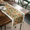 Tavolo bandiera olio dipinto stile girasole europeo di alto livello mobile tv bordo pranzo tavolo decorativo tavolo a strisce lunghe tovaglia