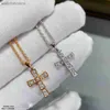 Fashion Luxury Blgarry Designer Necklace Cross Necklace S925 Sterling Silver Rose Gold Inlaid Diamond Collarbone Chain Jewelry with Logo and Gift Box