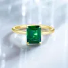 Cluster Rings Monkton 925 Sterling Silver Engagement For Women 3CT Solitaire Created Green Emerald Wedding Band Promise Jewelry