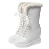 Laarzen lange trainers schoenen dames koe lederen wiggen hoge hiel enkel bovenste bont platform pompen winter punk sneakers