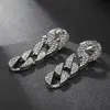 Boucles d'oreilles luxe brillant aaaa ramiage chaîne de câble de câblo