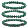 Strands Classic de 6 mm Pulsera de piedra de malaquita Joya de encanto hecho a mano para mujeres Men Bracelets Green Bangles Healing