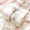 Uppsättningar Organisk bomull Baby Filt Breattable Super Soft Quilted Toddler Sleeping Bedding Filt för pojkar Girls 6 lager Badhandduk