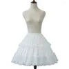 Kjolar kvinnor 1950 -tal 2 lager veckad kort kjol hoop rufsled spets petticoat halva slip underskirt för cosplay party