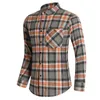 Camisas casuais masculinas Camisa xadrez 2024 Autumn Winter Flannel Red Men Chicered Men Manga Chemise Homme Cotton Macho Check