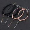 قلادة 90 Punk New Fashion 4 Colors Leather Relglace Necklace Gold Color Heygetry With Round Round Sterant Collar Necklace for Women Girls