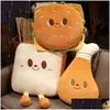 Animaux en peluche en peluche Simation créative hamburger poulet jambe toast chignon