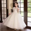 Robe fille robe de princesse de fille fleur 2024 Performance de piano hôte de tempérament immortel pour enfants