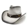 Berets Belt Cowboy Hat Wide Brims Cowgirl Music Festival Kostuume hoofddeksel