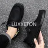 Casual Shoes 2024 European och American Autumn Lefu Breattable Outdoor Low Top Men's Sleeve Lazy Single