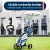 Accessoires Playeagle 4 roues golf poussoir pliant alliage en aluminium pliant facile avec porte-parapluie à point fixe 4 roues.