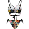 Menas de banho feminina de matemática roxa de matemática biquíni Push up peças de pi banheira de banho bikinis conjunto de ladras elegante e sexy string design swimsuits