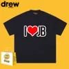 Drew Mango Trendy Marke kurzärärmisches Hemd mit lächelndem Gesicht gedruckter T -Shirt reines Baumwoll -Ins High Street lose