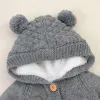 Één-stuks baby rompers lange mouw winter zachte warm gebreide pasgeboren fleece jumpsuits peuter jongensmeisjes outfits een stuk kindertrui