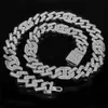 15mm Diamond Micro Inlaid Full Japanese Letter 8-word Splicing Cool Flip Style Hip-hop Cuban Chain