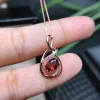 Necklaces MeiBaPJ Real Natural Garnet Flower Pendant Necklace with Certificate 925 Solid Silver Red Stone Fine Charm Jewelry for Women