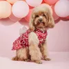 Walentynki PET Ubrania serc strój piesek Bowknot czerwony tiul sukienka z małymi psami kotka 240411