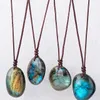 Natuurlijk labradoriet blauw maanlicht stenen water drop raw gepolijste stenen hanger ketting voor vrouwen feestjuwelencadeau