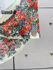 Kvinntankar 3.24 Klasonbell 2024 Fashion Floral Print Handmased Flower Halter Lace-up Camis för kvinnor Sexig backless Viscose Tank Top