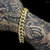 Pulseiras de charme 12mm Chain Chain Bracelet de 12 mm Hip Hop Bling Men Boy Jóias Atacado Tênis Clássico