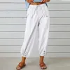 Active Pants 2024 Summer Harem Plus storlek 5XL Bomullsblandning Sarouel Cool Croped Trousers Casual Wide Leg