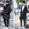 Men's Trench Coats Spring And Autumn Loose Hooded Mid Length Windbreaker Coat Wear