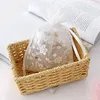 Drawstring 16X23cm White Sun Flower Pocket Bag High Grade Snow Yarn Wedding Party Decoration Drawable Bags Gift Pouches