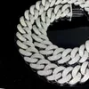 Topkwaliteit Iced Out Hip Hop Cuban Link Chain Mens Fine Jewelry White Gold Cuban Link Chain for Men