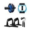 Utomhus Fitness Equipment 5in1 AB Wheel Kit Spring Ovar Abdominal Press Pro med Pushup Bar Jump Rope och Kne Pad Portable Equip OTP6O