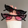 Óculos de sol Retro pequenos óculos de sol de meia moldura para femininos olhos gatos de gato trent retro moderno óculos moda de luxo de luxo designer de óculos de sol j240423