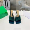 Designer Sandals Spring/Summer 2024 New Top After Empty Square Head Crystal Square Diamond Embellished Niche Sense Design Luxury women's Flip-Flops With Original Box.