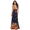 Sukienki swobodne 2024 Letnia sukienka Floral Print Boho Tunik Maxi Women Evening Party Chiffondress Vestidos de Festa