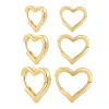 Clips 12/14 / 16 mm Fashion Smooth Gold Color Love Heart Hoop Boucles d'oreilles Simple mignon cercle de cœur Piercing Boucle d'oreille Boucle Boucle de boucle